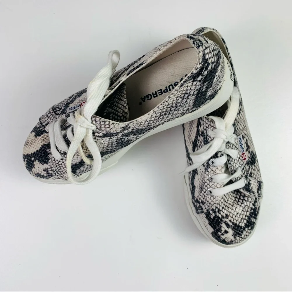 Superga‎ platform sneakers women size 37 snake embossed